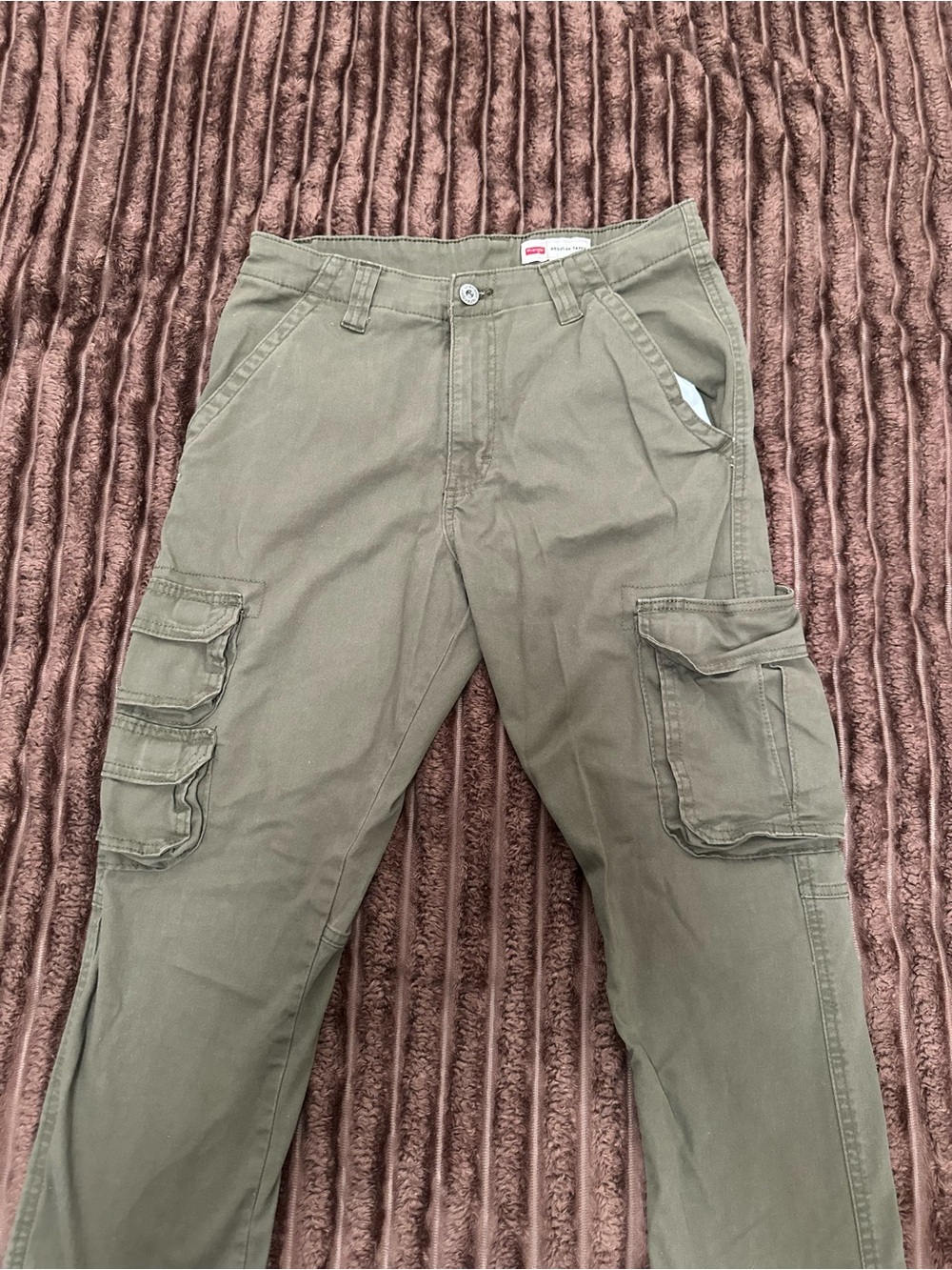 Wrangler Olive Green Cargo Pants with Multi-Pocket Design